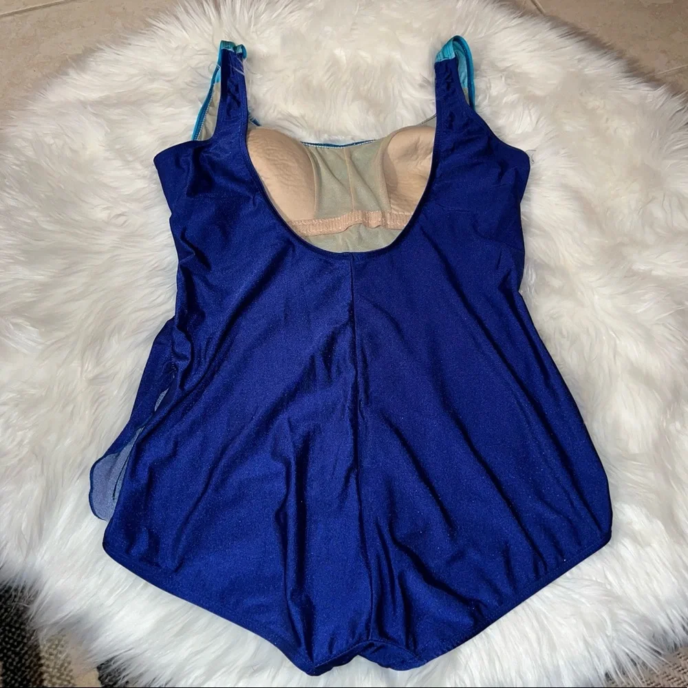 Vintage Riviera One Piece Swimsuit Blue Size 20W